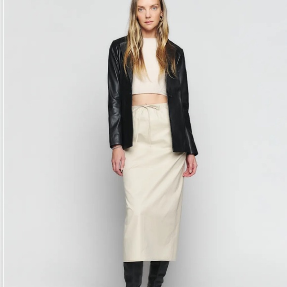 Reformation Winnie cotton skirt in Oat NWT
